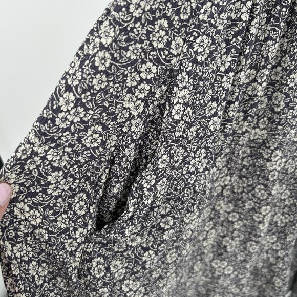 Faherty Dress Womens S Sirene Navy Tiered Mini White Ditsy Florals Knee Length - Picture 7 of 14